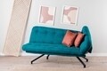 Canapea extensibila Coxy, Futon, 3 locuri, 110x200 cm, metal, verde petrol