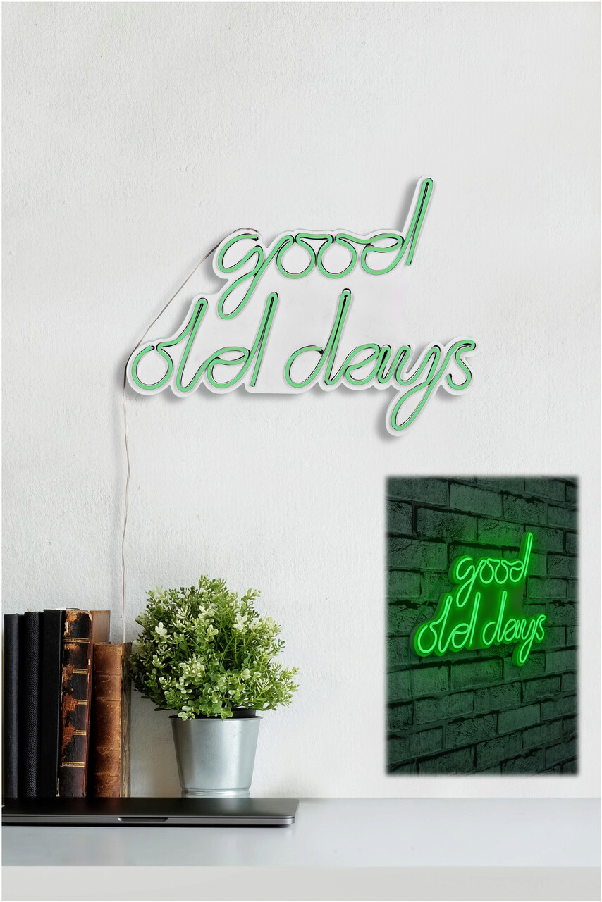 Decoratiune luminoasa LED, Good Old Days, Benzi flexibile de neon, DC 12 V, Verde - 1 | YEO