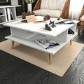 Masuta de cafea, Retricy, Akya Coffee Table, 89x89x44 cm, PAL, Alb