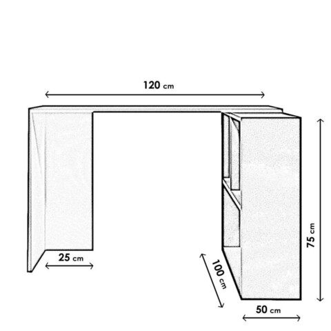 Birou, Lacivert, Canst Köşe Çalışma Masası L159, Stejar / Alb