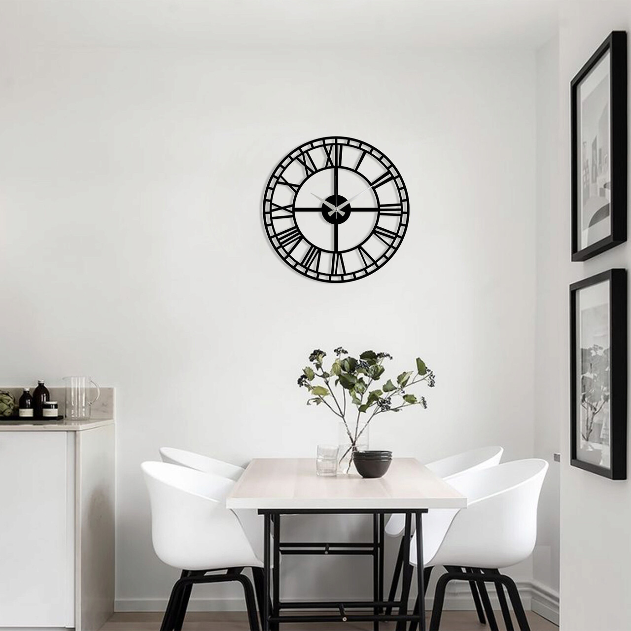 Ceas de perete, Metal Wall Clock 2, Metal, Dimensiune: 48 x 48 cm, Negru