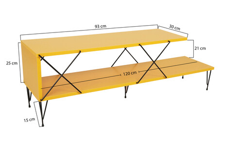 Comoda TV, Kalune Design, Street, 120x40x30 cm, Galben