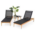 Set mobilier pentru gradina/terasa, 4 scaune si masa, Menorca, aluminiu, natur/negru