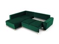 Coltar extensibil stanga 5 locuri, Moghan, Micadoni Home, GL, 243x194x88 cm, catifea, verde bottle