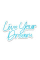 Decoratiune luminoasa LED, Live Your Dream, Benzi flexibile de neon, DC 12 V, Albastru