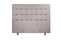 Pat matrimonial, Stockholm, Buttons E, 140x200 cm, saltea tip Pocket, topper memory, Taupe