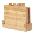 Set 4 tocatoare cu suport Bambou, Homla, 30.5x10 cm, lemn, natur