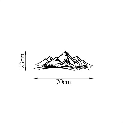 Decoratiune de perete, Cebekler, Metal, 70 x 23 cm, Negru