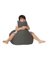 Fotoliu puf, Bean Bag Baton, Ferndale, 70 x 70 cm, poliester impermeabil, gri fumuriu