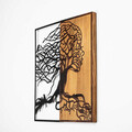 Decoratiune de perete, Tree Woman, 50% lemn/50% metal, Dimensiune: 50 x 3 x 58 cm, Nuc negru