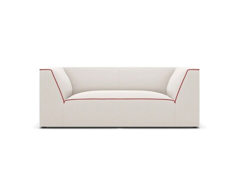 Canapea 2 locuri, Ruby, Micadoni Home, BL, 174x93x69 cm, tesatura chenille, bej/rosu