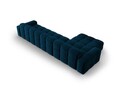 Coltar stanga 5 locuri, Kendal, Micadoni Home, BL, 357x173x79 cm, catifea, albastru navy