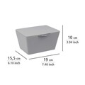 Cutie depozitare cu capac pentru baie, Wenko, Brasil Grey, 19 x 15.5 x 10 cm, plastic, gri