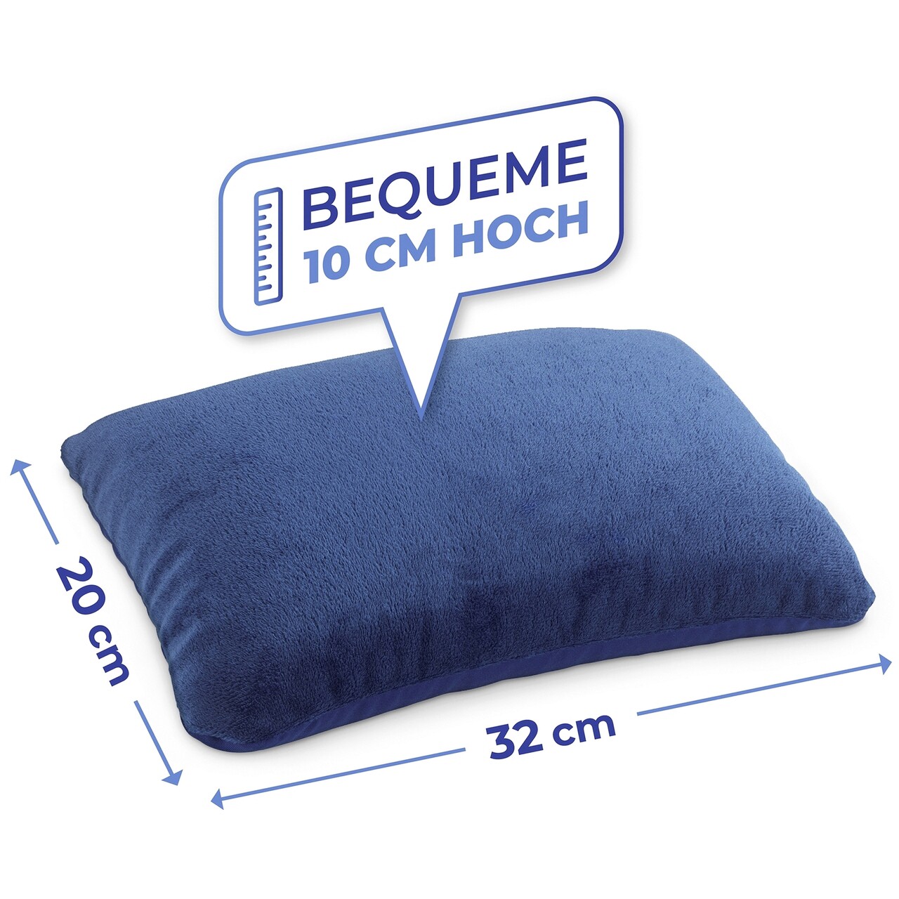 Perna pentru gat 2 in 1 Maximex, Travel, 32x20x10 cm, poliester, albastru