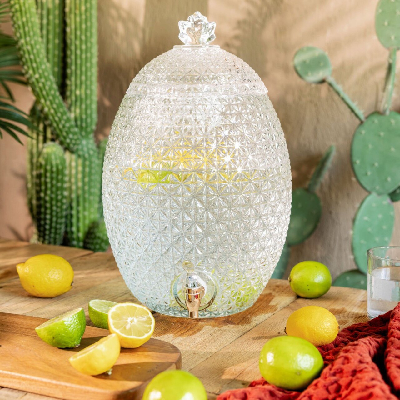 Dozator pentru bauturi Pineapple Summer, Homla, 10.3 L, sticla, transparent