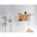 Polita suspendabila pentru baie Radius, Metaltex, 33x13x25 cm, otel/invelis de polytherm, argintiu