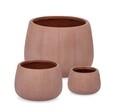 Set ghivece pentru exterior 3 piese Ribbed, Bizzotto, Ø50 x 36 cm, fibra de sticla si argila, teracota