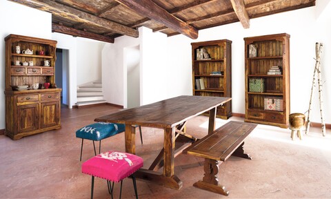 Biblioteca Chateaux, Bizzotto, 100 x 35 x 185 cm, lemn masiv de salcam indian