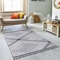 Covor de hol, Las Monte 3005, 80x150 cm, 60% bumbac;40% fibre acrilice, Alb/Gri