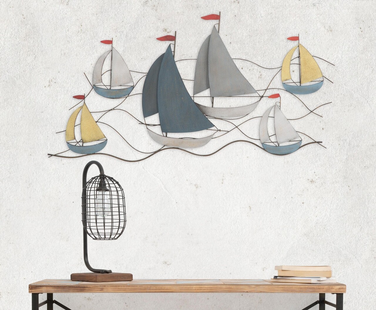 Decoratiune de perete Sea, Mauro Ferretti, 114.5x62.5 cm, fier, multicolor