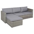 Set mobilier gradina/terasa, Borello, 3 piese, otel, gri