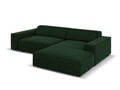 Coltar modular dreapta 3 locuri, Jodie, Micadoni Home, BL, 224x166x70 cm, catifea, verde bottle