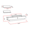 Comoda TV, Retricy, Lusi, 180x31x40 cm, PAL, Alb / Teak