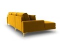 Coltar stanga, Madara, Mazzini Sofas, 5 locuri, gold legs, 254x182x90 cm, catifea, galben