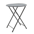 Set mobilier de gradina 3 piese Walen, Pakoworld, masa cu 2 scaune, 60x60x70 cm, metal, negru