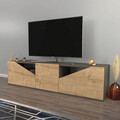 Comoda TV, Retricy, Carson, 160x35.3x40 cm, PAL, Wenge / Stejar