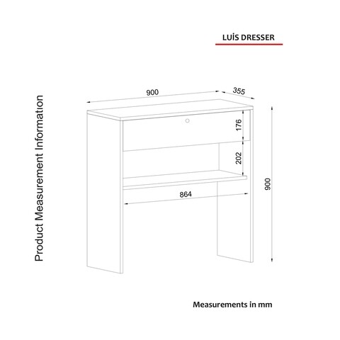 Consola Luis, Talon, 90 x 35.5 x 90 cm, walnut/negru