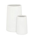 Set ghivece pentru exterior 2 piese Hoian, Bizzotto, Ø40 x 60 cm, fibra de ciment si argila, alb