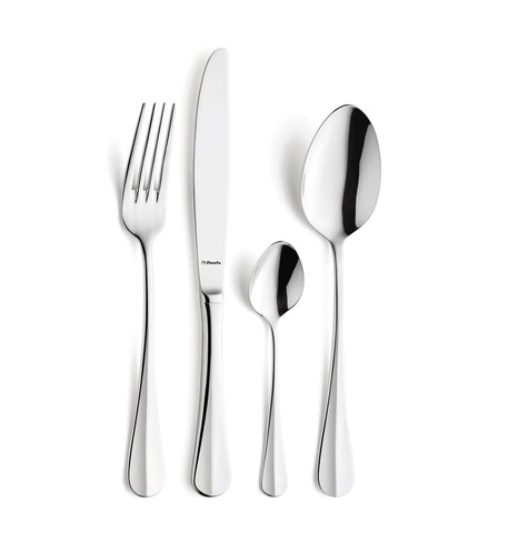 Set tacamuri 24 piese, Amefa, Baguette, inox, argintiu