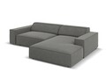 Coltar modular dreapta 3 locuri, Jodie, Micadoni Home, BL, 224x166x70 cm, catifea, gri deschis