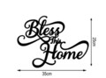 Decoratiune de perete, Bless This Home, Metal, Dimensiune: 35 x 25 cm, Negru