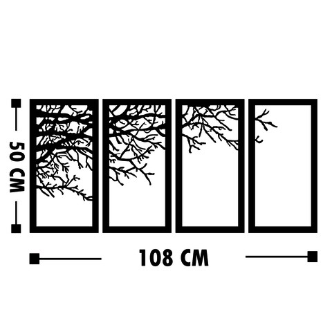 Decoratiune de perete, Tree 10, Tanelorn, 108x50 cm, metal