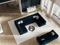 Canapea 3 locuri, Kendal, Micadoni Home, BL, 222x103x79 cm, catifea, albastru navy