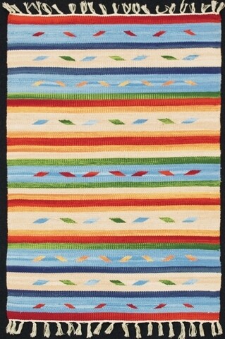 Covor Kilim, Country 225, Baketo, 100% bumbac, lucrat manual, 60x90 cm