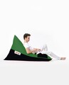 Fotoliu puf, Bean Bag Ferndale, Pyramid Double Color, 145 cm, poliester impermeabil, verde/negru