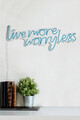 Decoratiune luminoasa LED, Live More Worry Less, Benzi flexibile de neon, DC 12 V, Albastru