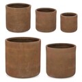 Set ghivece pentru exterior 5 piese Rigo, Bizzotto, Ø50.5 x 50 cm, fibre de lut, maro rusty