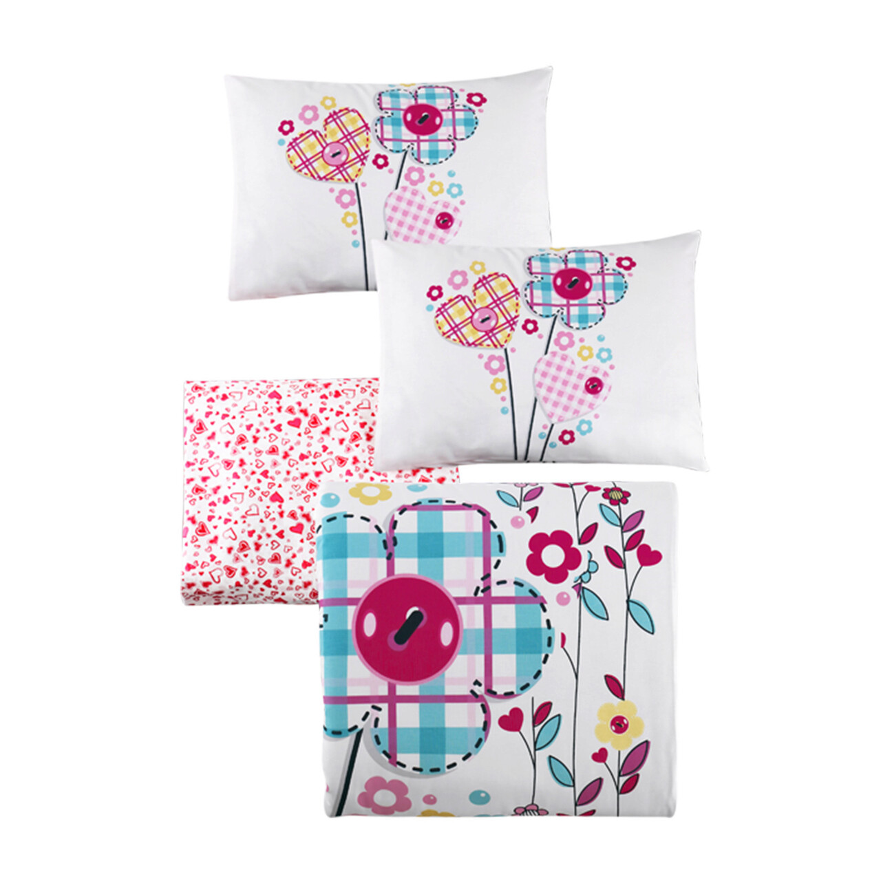 Lenjerie de pat pentru copii, Flower, Patik, Bumbac Ranforce - 2 | YEO