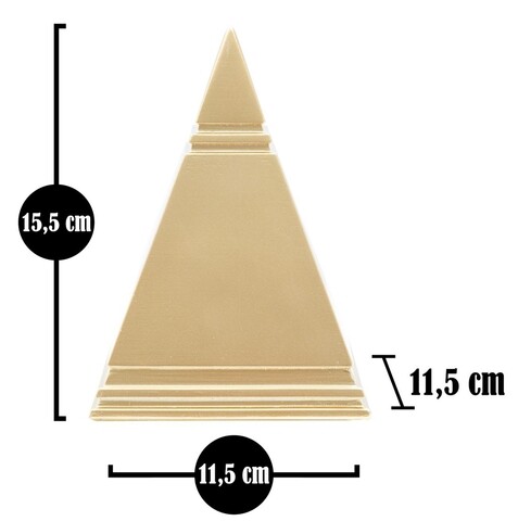 Decoratiune Piramid Gold, Mauro Ferretti, 11.5x11.5x15.5 cm, polirasina, auriu