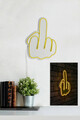 Decoratiune luminoasa LED, Middle Finger, Benzi flexibile de neon, DC 12 V, Galben