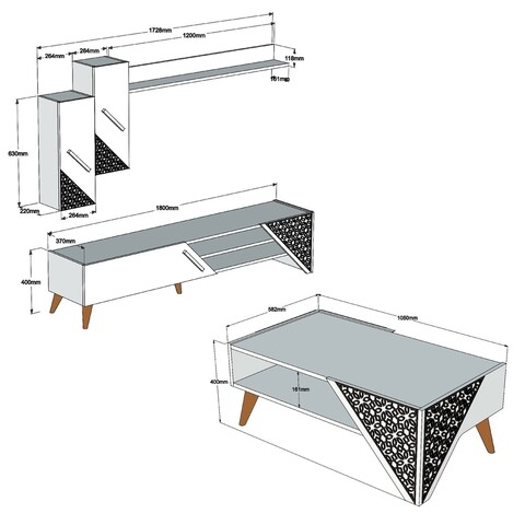 Mobilier living, Hommy Craft, Beril, pal melaminat, stejar