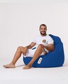 Fotoliu puf, Bean Bag, Ferndale Premium XXL, 115 x 130 cm, poliester impermeabil, albastru