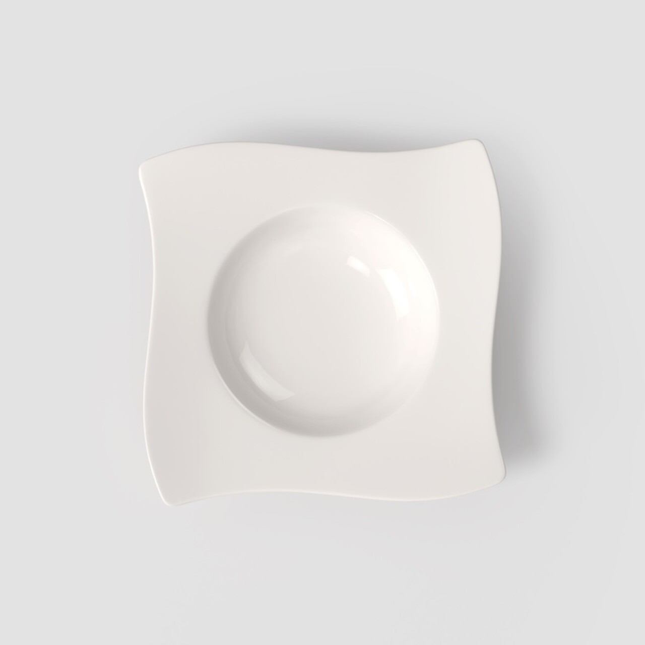 Farfurie adanca NewWave, Villeroy & Boch, 24.5x24.5x4.5 cm, 340 ml, portelan premium, alb