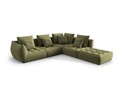 Coltar modular dreapta 4 locuri, Bloom-184, Micadoni Home, 316x310x95 cm, catifea, verde deschis