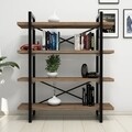 Biblioteca Makro, Puqa Design, 106x33x120 cm, maro/negru