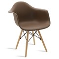 Scaun Julia Armchair, Pakoworld, 62x60x78.5 cm, lemn de fag/polipropilena, mocha